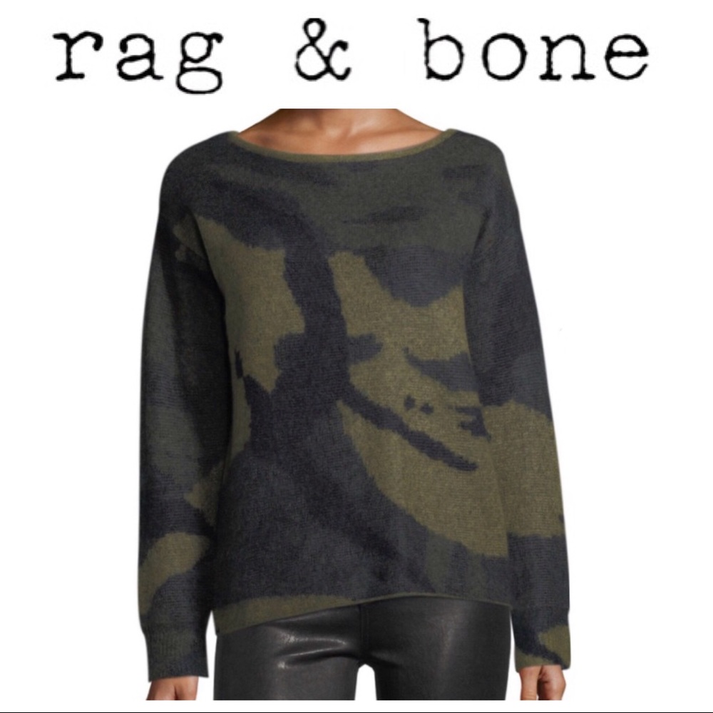 NWT RAG & BONE Boat-Neck Camo Sweater Small